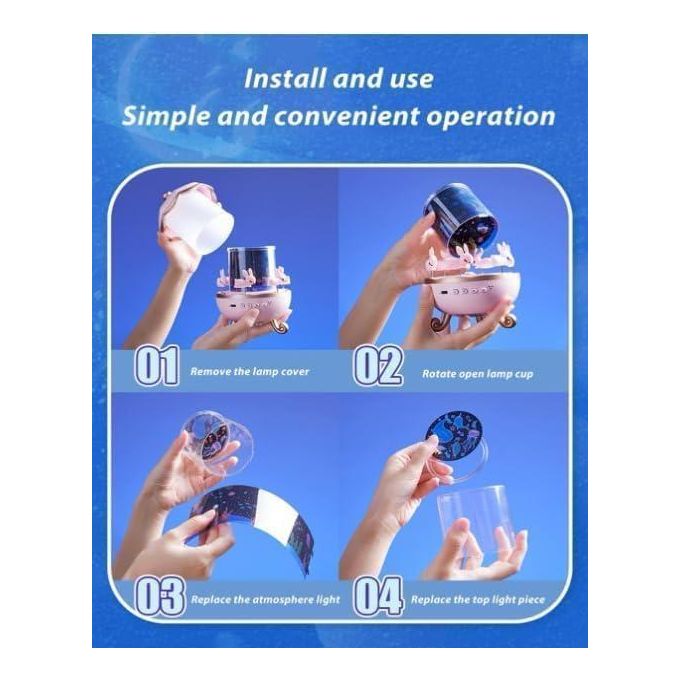 بروجكتور ضوئي ليلي دوّار بتصميم الأرانب