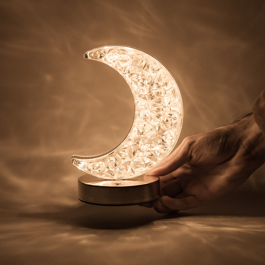 اباجورة بتصميم هلال – تحكم باللمس و3 ألوان إضاءة - شحن مجاني 🌙